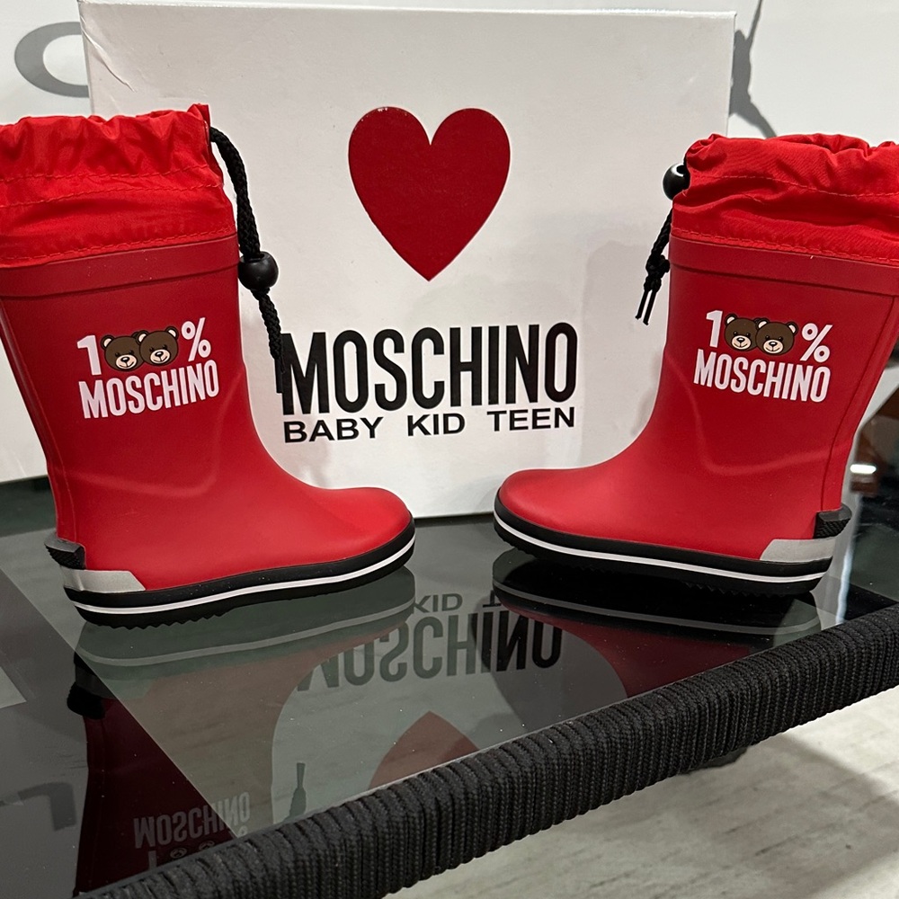 MOSCHINO KIDS TEDDY BEAR RAIN/SNOW Boots KIDS SZ 25 (US SZ 8/8.5) BRAND NEW